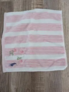 Ralph Lauren ハンカチ タオル ピンク ボーダー 花柄 刺繍のサムネイル