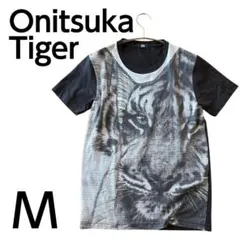 オニツカタイガー 虎プリント Tシャツ M ダークグレー