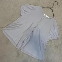 niko and... ニコアンド 半袖 ニット カーディガン 3 L グレー