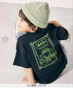 dev!rock 香港点心プリント 半袖Tシャツ ブラックのサムネイル