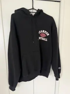 Champion ブラック フード付きパーカー
