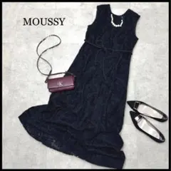 新品 マウジー ロングワンピース 定価1.5万 マキシ丈 ジャガード 黒 S