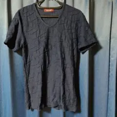 ネイビー Tシャツ Mサイズ クレープテクスチャー
