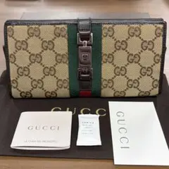 新品同様‼️ グッチ　GUCCI 財布　長財布　GGキャンバス　シェリーラインのサムネイル