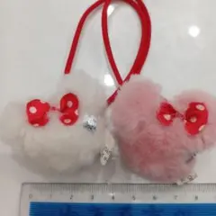 ディズニーストア、ミニーちゃんヘアゴムセット、ピンク、白、水玉リボン