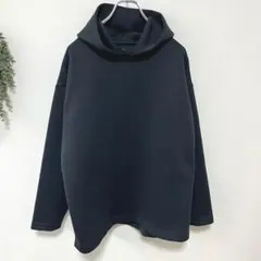 【MUJI labo】二重編みスウェットプルパーカー・黒ブラック S