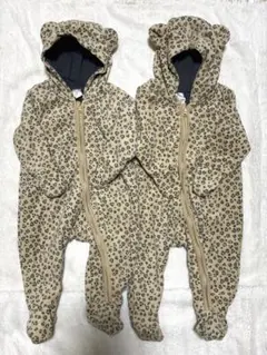 H&M 双子　くま耳　カバーオール