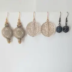 (A28) 3点セット　ピアス　イヤリング　アンティーク風　まとめ売り