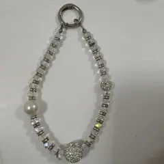 新品パールクリスタルビーズストラップ