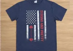 ネイビー 半袖Tシャツ STRONG AND PRETTY