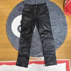 黒レザースリムフィットパンツのサムネイル