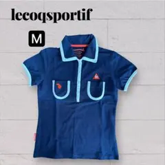 ルコックゴルフ レディース 半袖 ポロシャツ M ネイビー 刺繍ロゴ ウェア