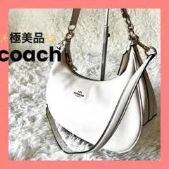 COACH 2WAY ハーフムーン ワンショルダー ハーレー ホーボー 白 本革