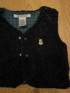 familiar フリースアウター 黒 80cm