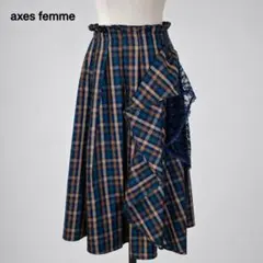 axes femme チェック柄レーススカート M