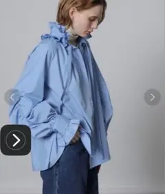 CADUNE カデュネフリルリボンブラウスシャツサイズ38