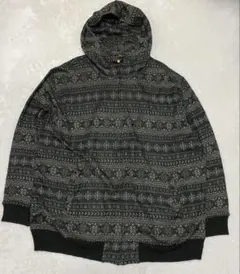 ピンクポンク パーカー オーバーサイズ ノルディック柄 ブラック 5L