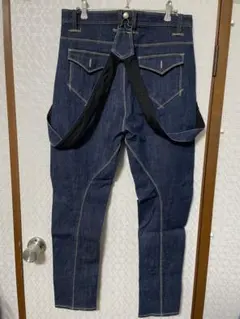 美品【a.r.w】ブルーデニム　サロペットジーンズ　サスペンダー サイズMのサムネイル