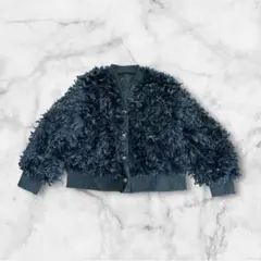 ブラックフリンジ風カーディガンコート