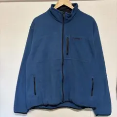 【訳あり】90s ティンバーランド ハーフジップ フリース 刺繍ロゴ 紺 L相当