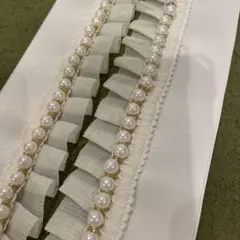 重ね衿　パール　クリームレース　成人式　振袖　卒業式　袴　伊達襟　重ね襟　襟飾り