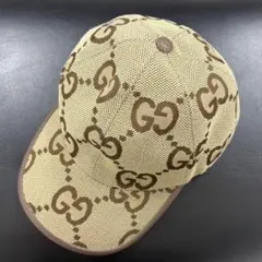 【美品】GUCCI GGキャンバス キャップ Ｌ ベージュ ブラウン モノグラム