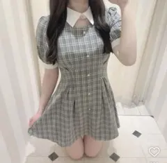 evelynチェックチョーカー ワンピース