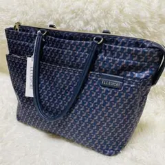 新品ELLES SPORT ネイビー トートバッグ　ワンショルダー　A4 大容量