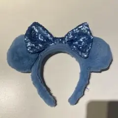 ディズニー カチューシャ ファー モコモコ 水色　ミニー