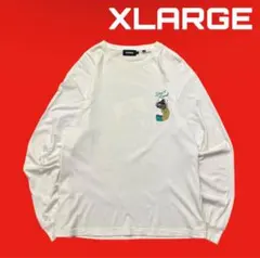 XLARGE ホワイト　長袖カットソー M ビックプリント　ゴリラ　ロンT 白