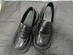 GRL ブラック 厚底ローファー