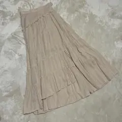 MOUSSY マウジー ティアードロングスカート ライトベージュのサムネイル