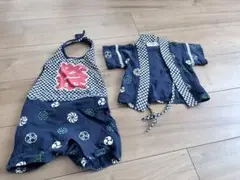 ベビー甚平　浴衣　お祭り　ネイビー