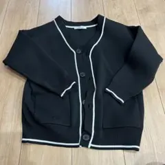 黒のホワイトライン入りカーディガン　GLOBAL WORK