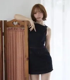 andmary Lara stitch frill mini dress - メルカリ