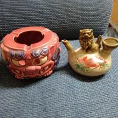 沖縄産！！　シーサー灰皿とお酒をいれて飲むやつ