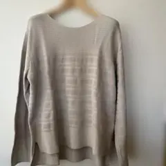 OPAQUE.CLIP グレージュ長袖　綿混ニット　プルオーバー　サイズ40