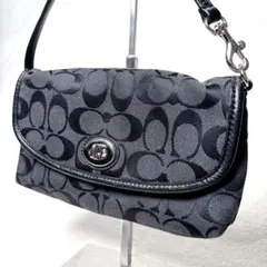 【美品】COACH ターンロック ミニショルダー 黒 アクセサリーポーチのサムネイル