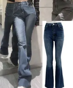【新品タグ付き】【cu532】GRL ストレッチフレアデニムパンツ