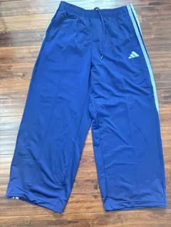 adidas トラックパンツ ワイド ストレート ブルー 日本XLのサムネイル