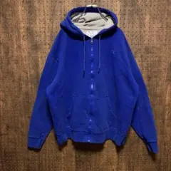 Champion チャンピオン　フルジップ　パーカー　ロゴ　刺繍　青　dh40