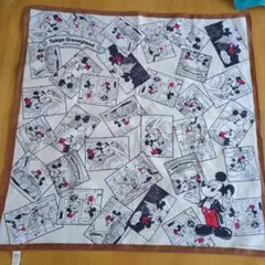 美品東京ディズニーランドDisney記念大判ハンカチヴィンテージスカーフミッキー