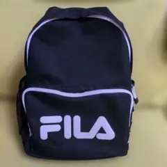 FILA ブラック リュック 男女兼用 黒　サイドポケット