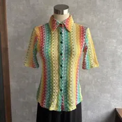古着　ヴィンテージ 総柄シャツ　vintage 希少　レトロ　ビンテージ