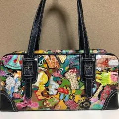美品　本革　総柄　ハンドバッグ　レディース　BAG　手提げバッグ　牛革
