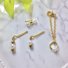 リングネックレスとパールゴールド【リカちゃん用】アクセサリーセット