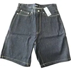 XLARGE ブラック デニムハーフパンツ 32inch