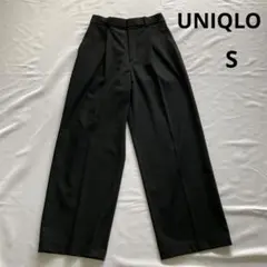 ユニクロ　タックワイドパンツ　ブラック　S