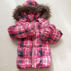 GapKids ピンク チェック柄 ダウンコート 120cm