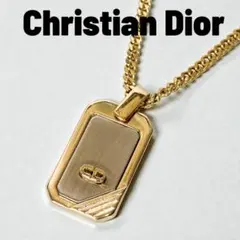 CHRISTIAN DIOR ネックレス ゴールド プレート ロゴ ディオール